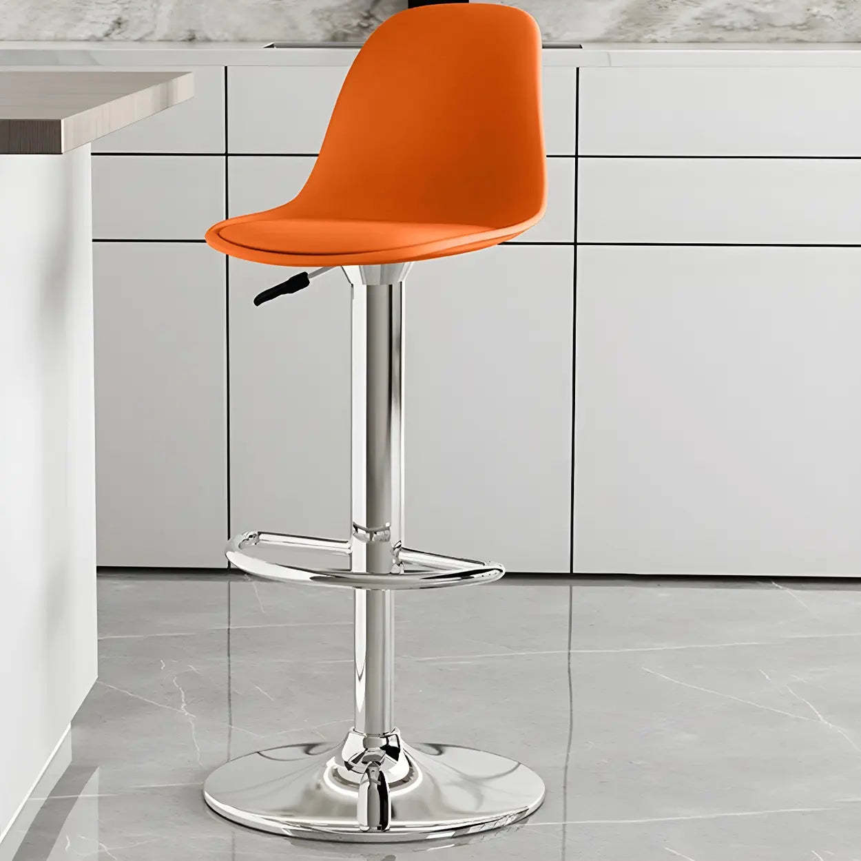 Adjustable Swivel Leather Bar Stool