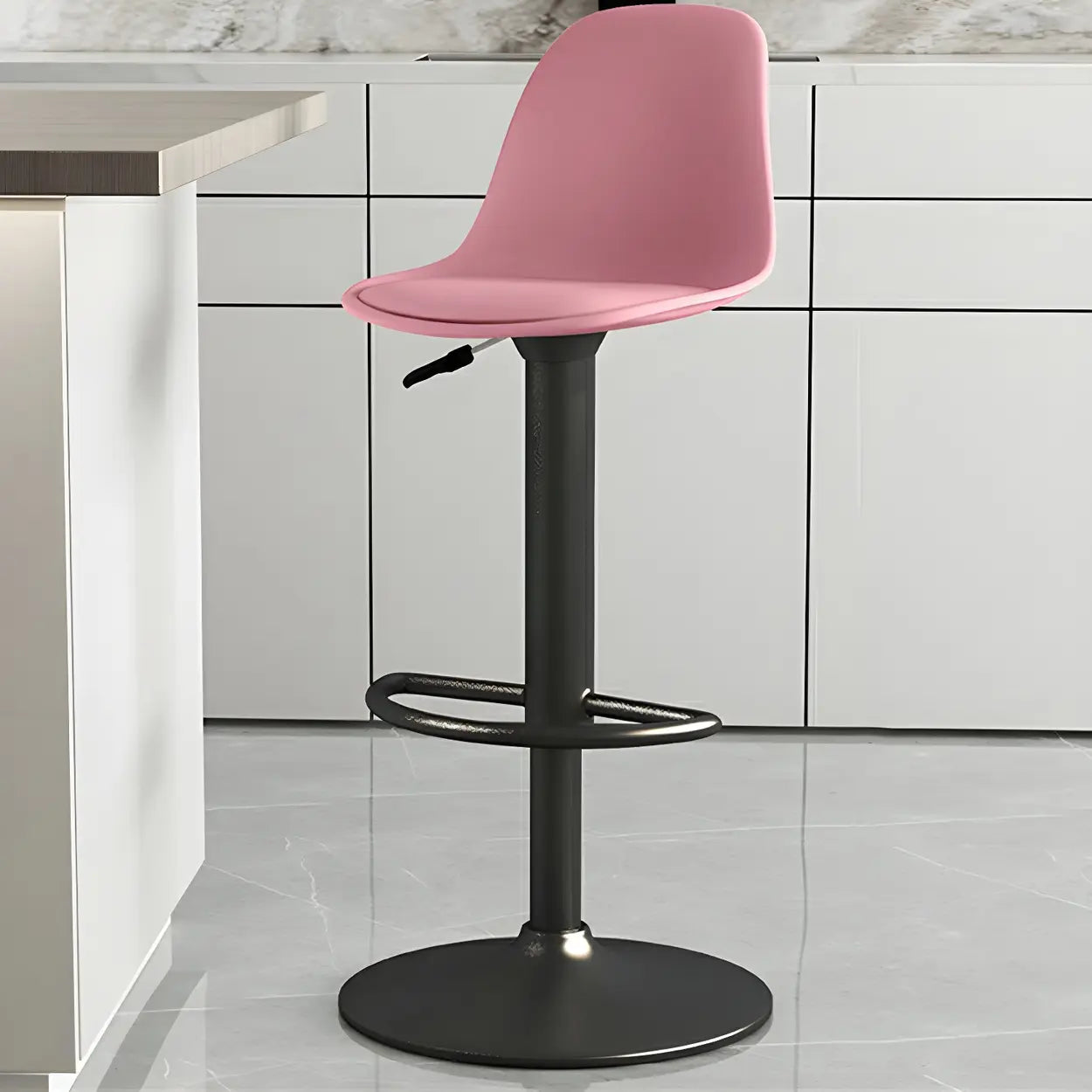 Adjustable Swivel Leather Bar Stool