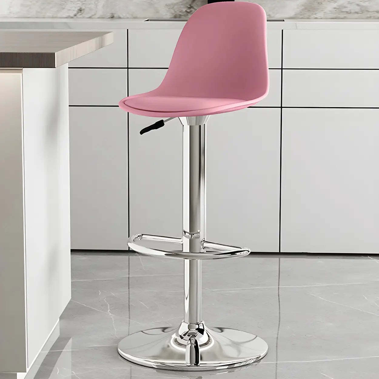 Adjustable Swivel Leather Bar Stool