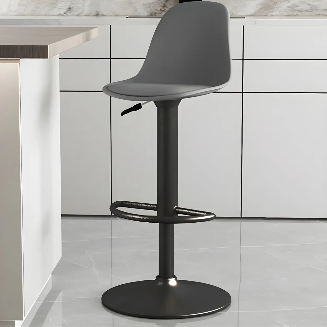 Adjustable Swivel Leather Bar Stool