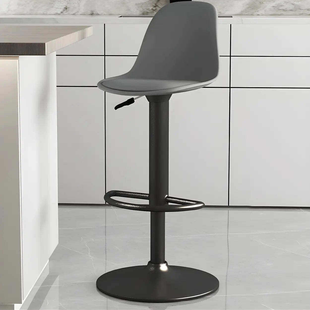Adjustable Swivel Leather Bar Stool