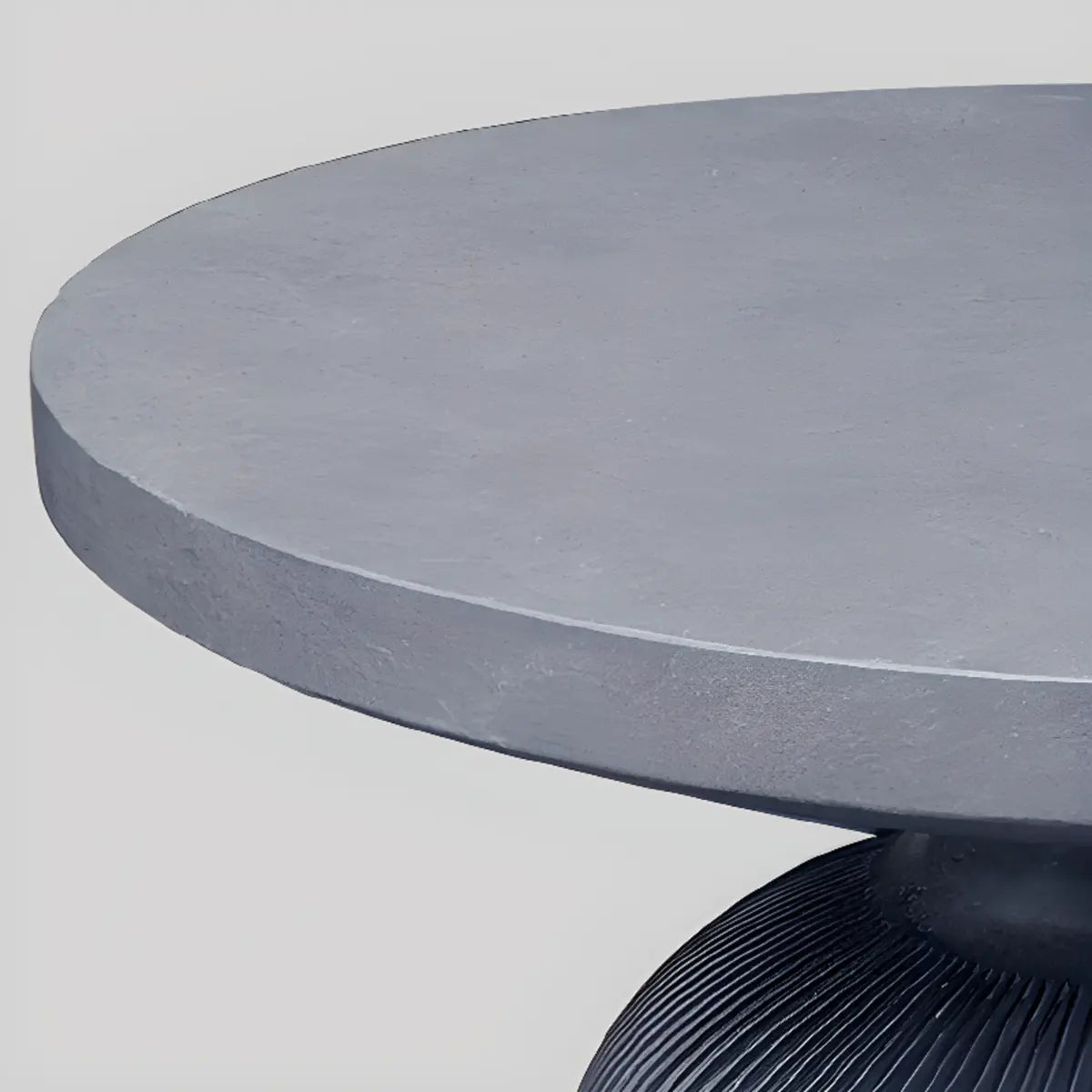 Gray Cement Round Concrete Outdoor Coffee Table