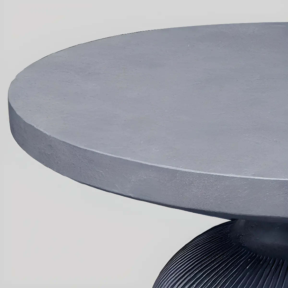 Gray Cement Round Concrete Outdoor Coffee Table