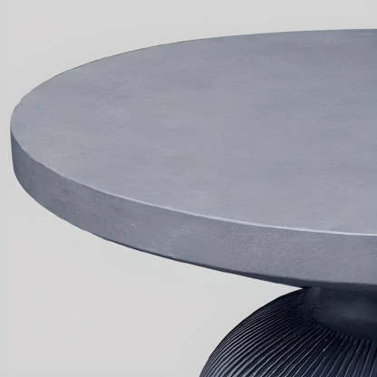 Gray Cement Round Concrete Outdoor Coffee Table