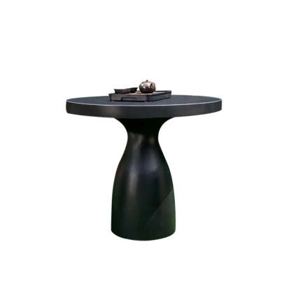 Gray Cement Round Concrete Outdoor Coffee Table
