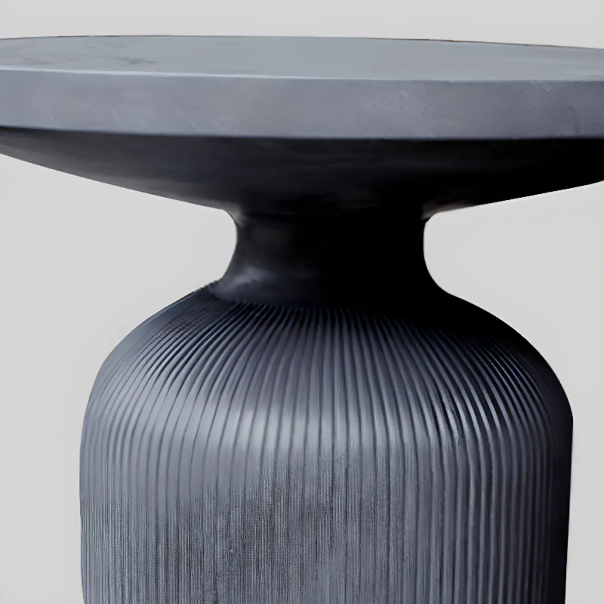 Gray Cement Round Concrete Outdoor Coffee Table