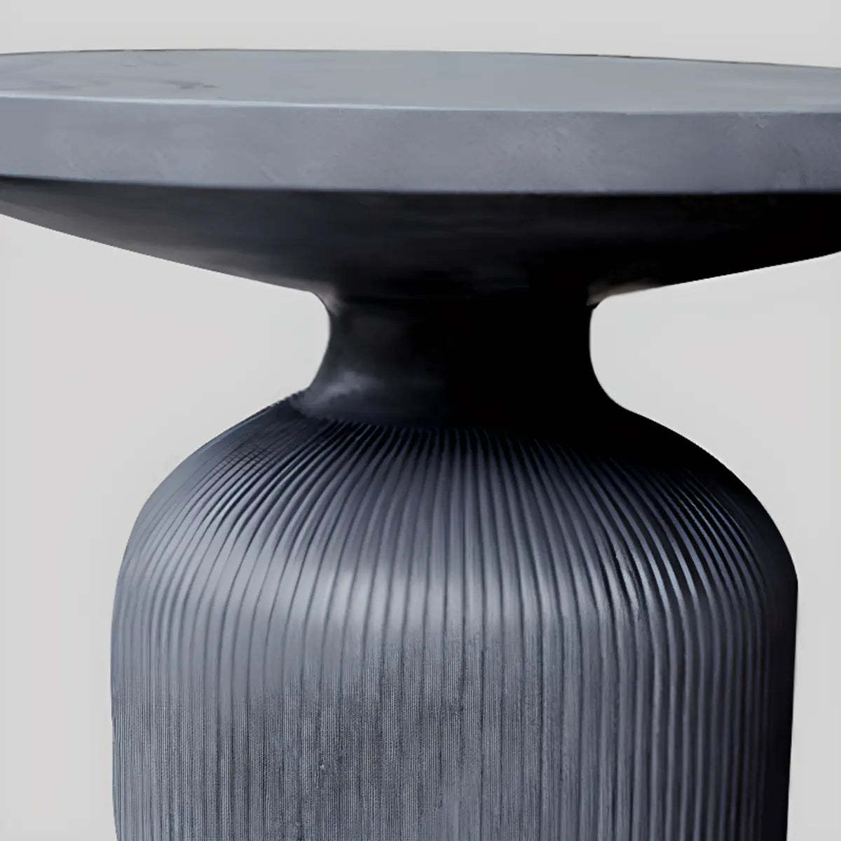 Gray Cement Round Concrete Outdoor Coffee Table