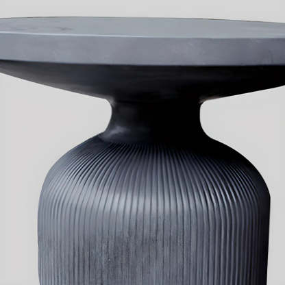 Gray Cement Round Concrete Outdoor Coffee Table