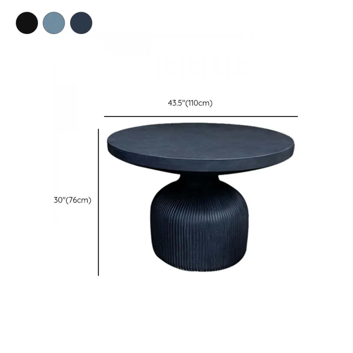 Gray Cement Round Concrete Outdoor Coffee Table