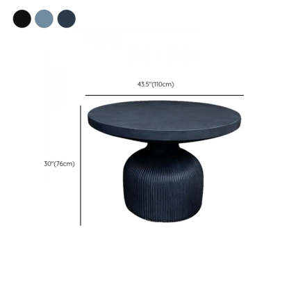 Gray Cement Round Concrete Outdoor Coffee Table