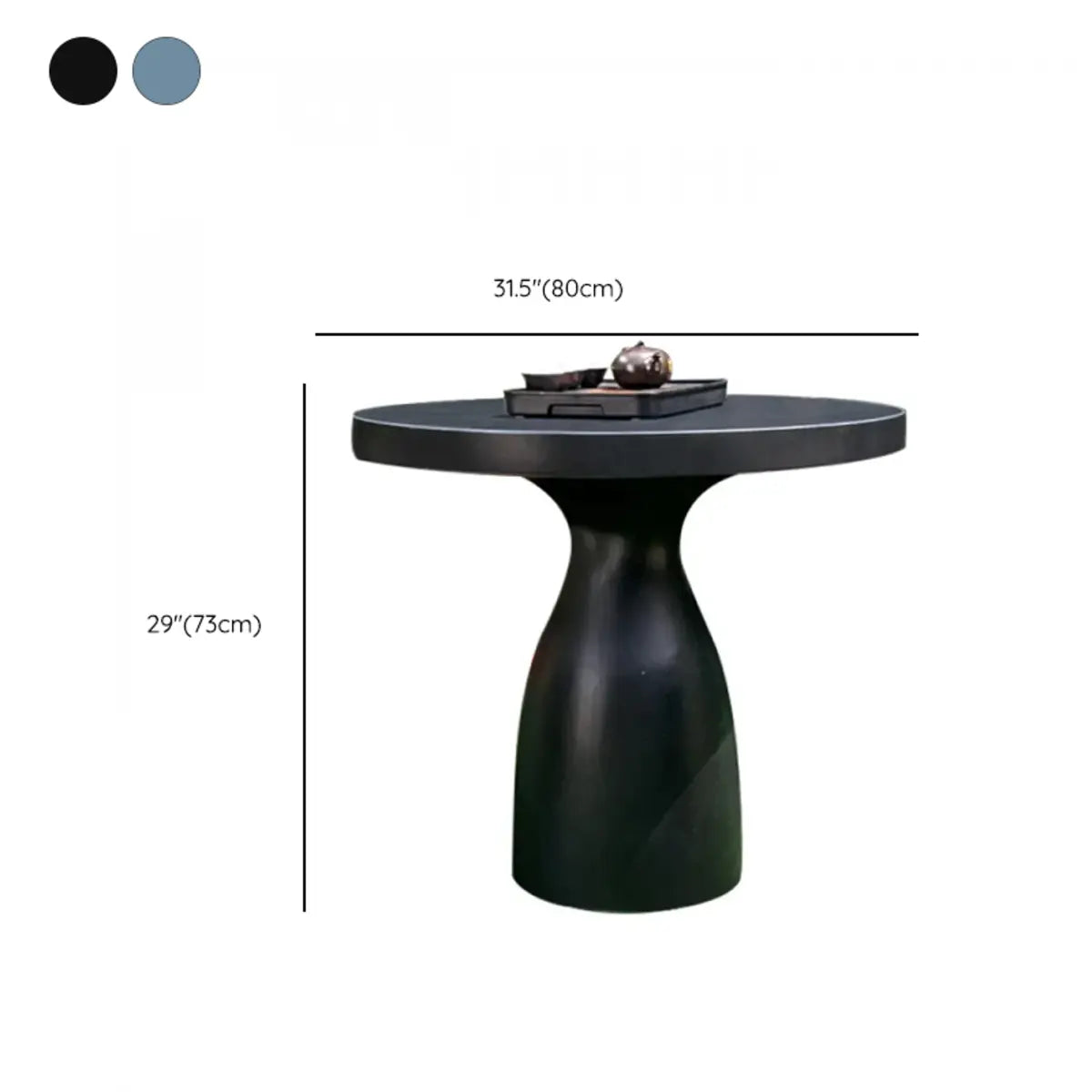 Gray Cement Round Concrete Outdoor Coffee Table