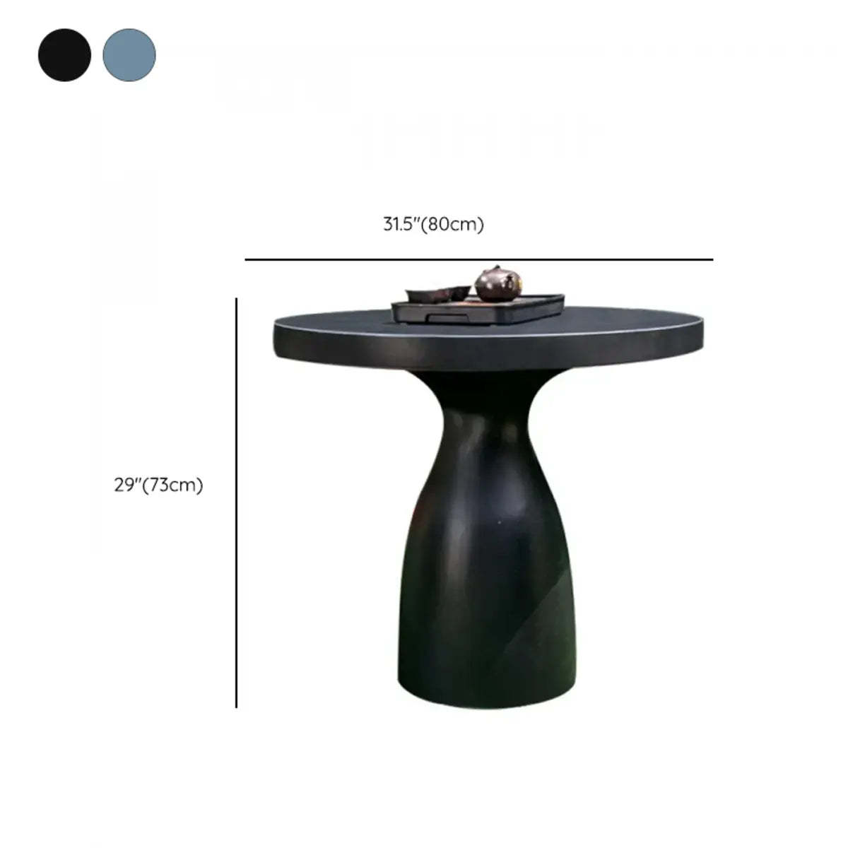 Gray Cement Round Concrete Outdoor Coffee Table