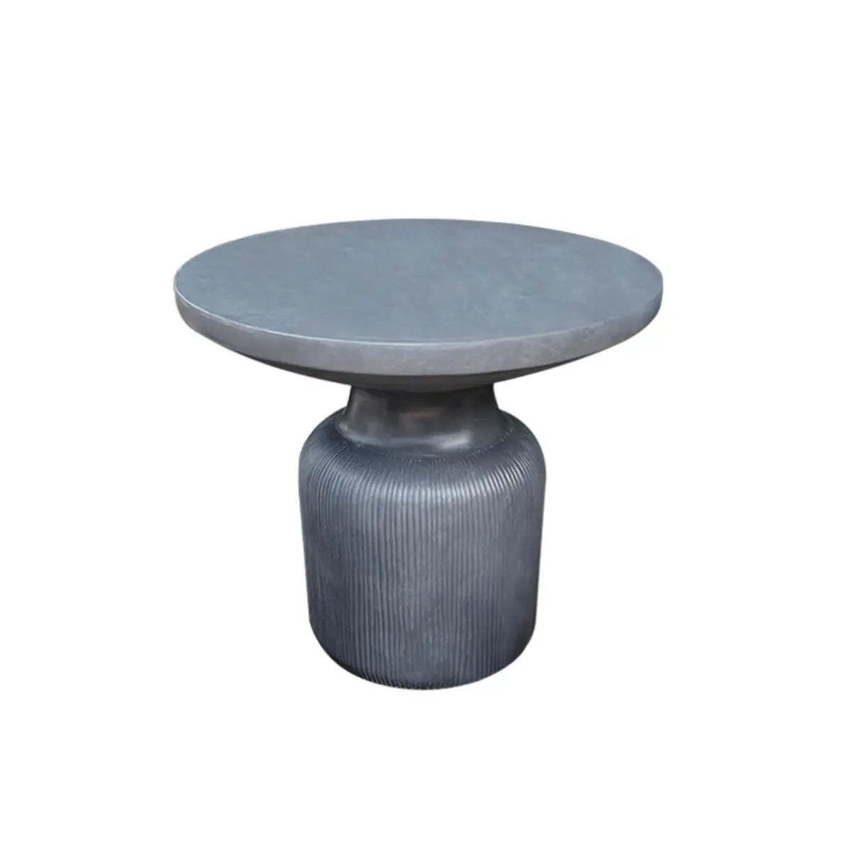 Gray Cement Round Concrete Outdoor Coffee Table — Light Gray / Table Only