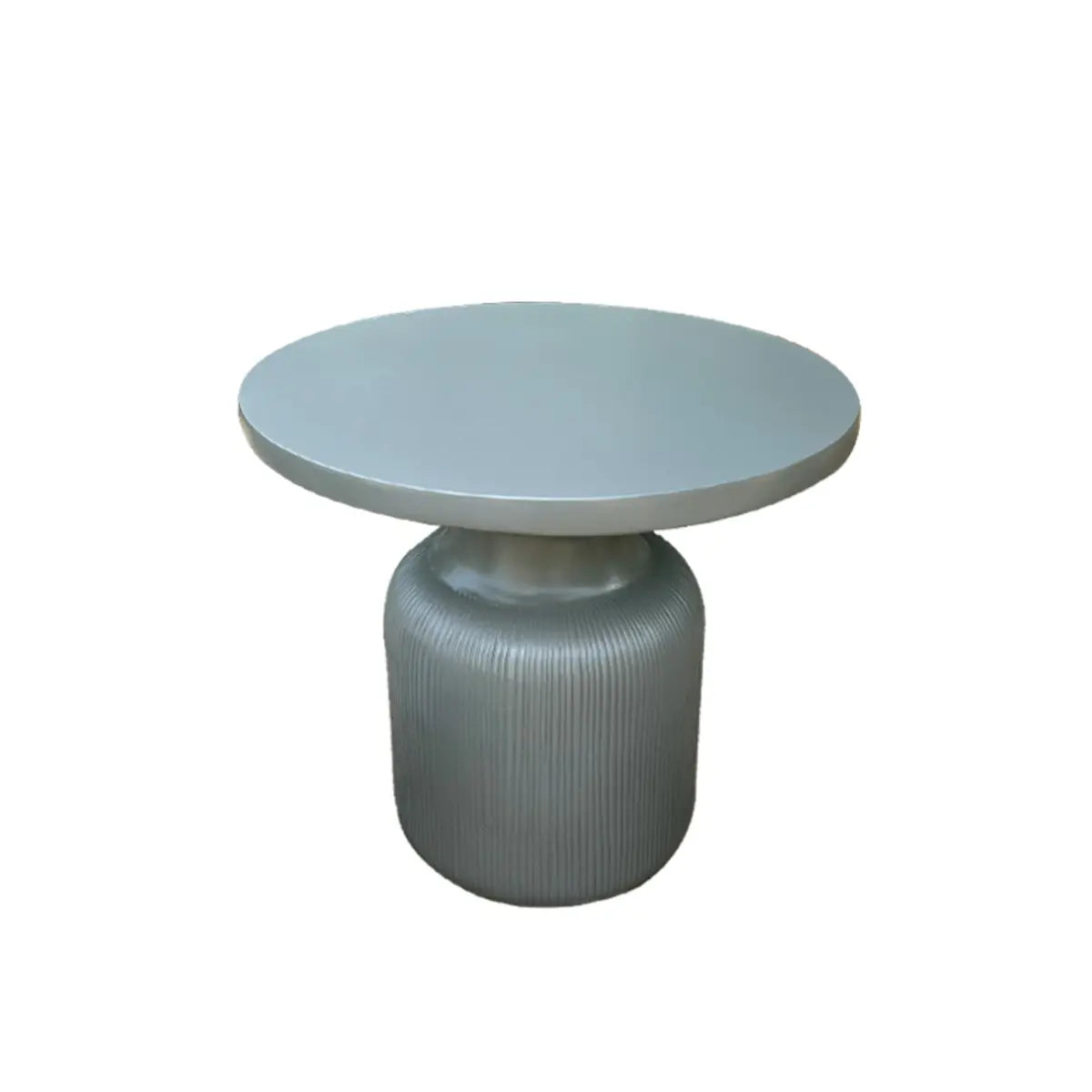 Gray Cement Round Concrete Outdoor Coffee Table — Dark Gray / Table Only