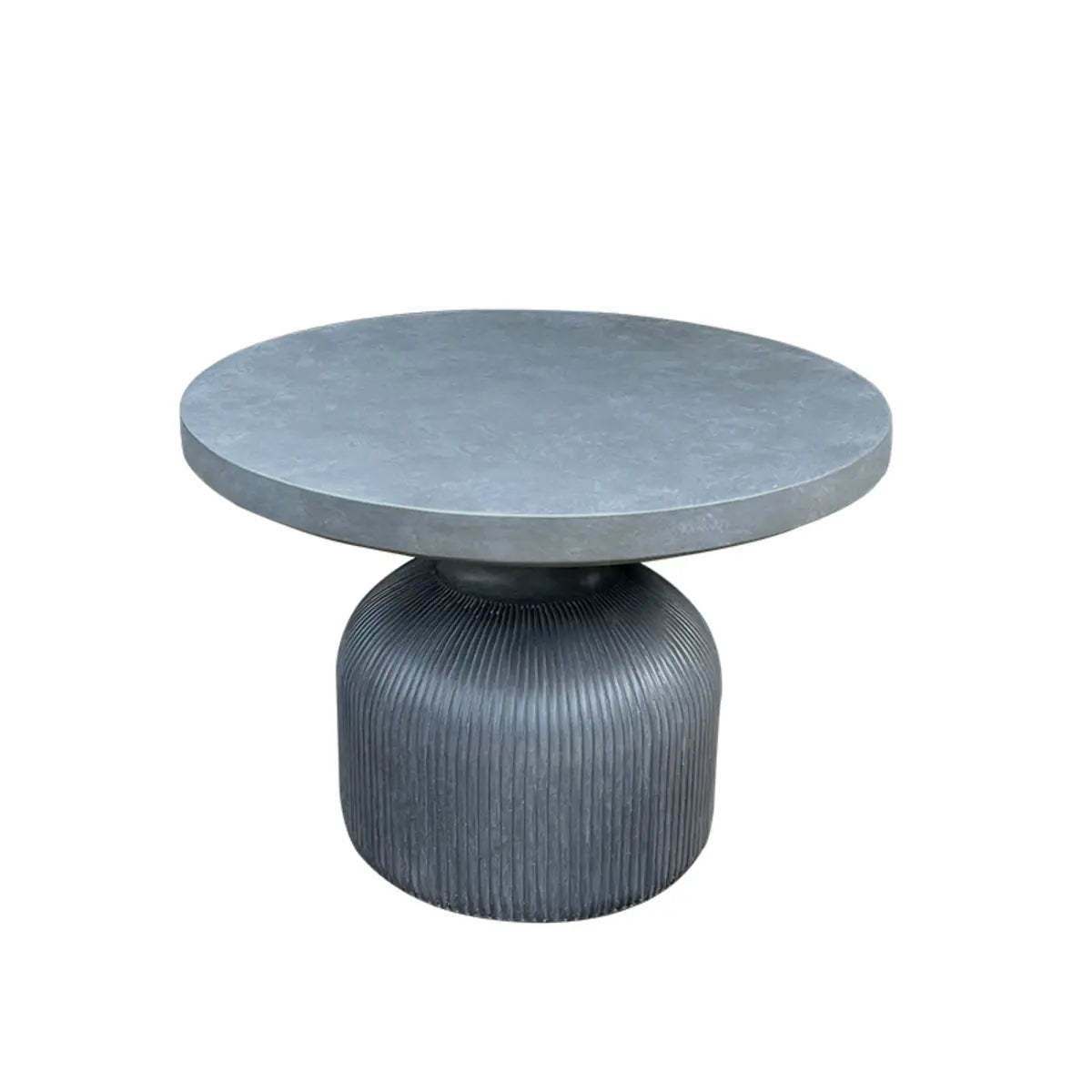 Gray Cement Round Concrete Outdoor Coffee Table — Light Gray / Table Only