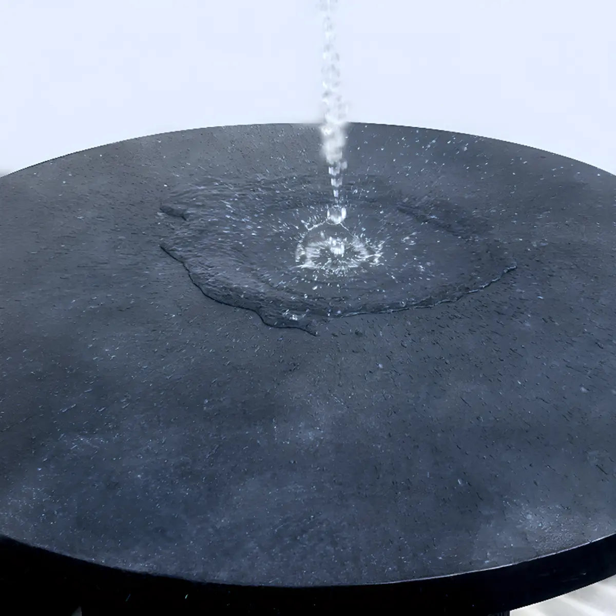 Gray Cement Round Concrete Outdoor Coffee Table — Dark Gray / Table Only