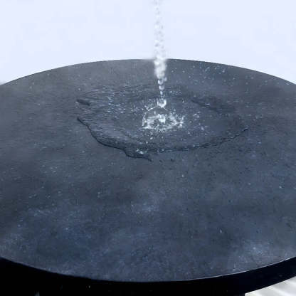 Gray Cement Round Concrete Outdoor Coffee Table — Dark Gray / Table Only