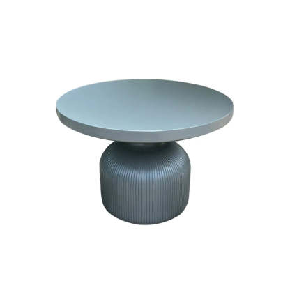 Gray Cement Round Concrete Outdoor Coffee Table