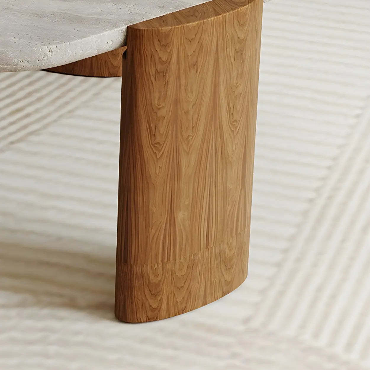 Gray Hexagon Travertine Black-Leg Coffee Table