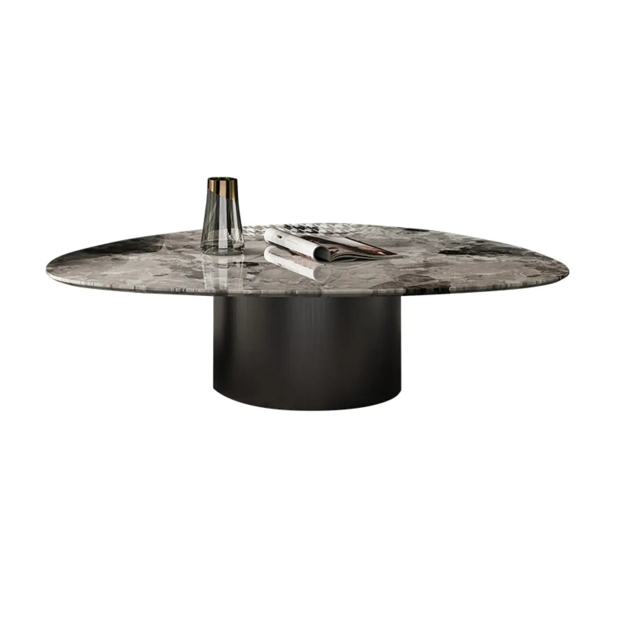 Gray Marble Triangle Stainless Steel Base Coffee Table