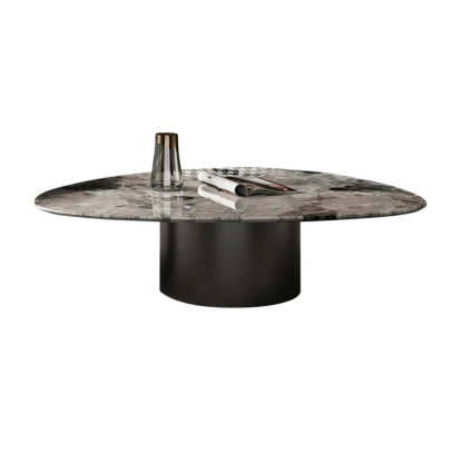 Gray Marble Triangle Stainless Steel Base Coffee Table