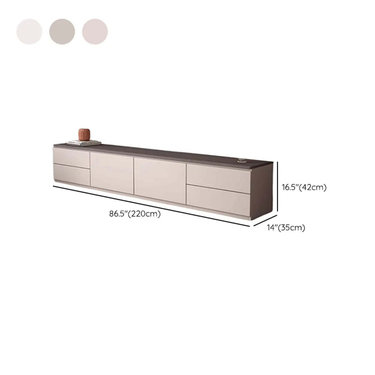 Gray Oak Wood Rectangular TV Stand with Storage — Gray Oak