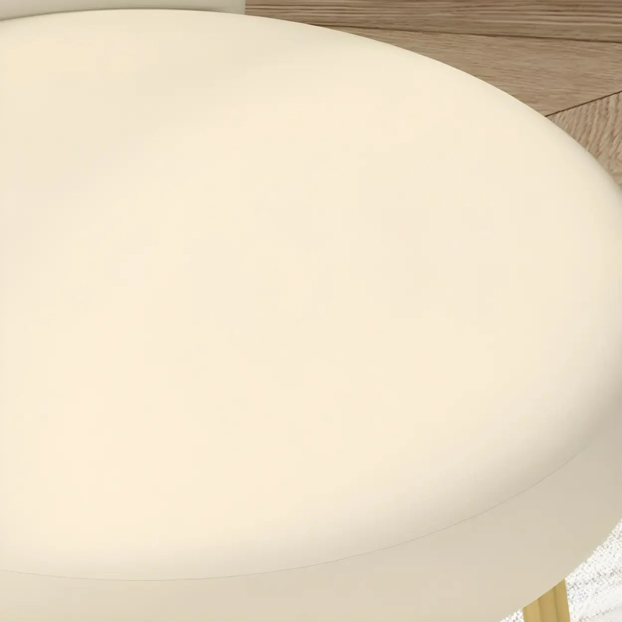 Round Leather Vanity Stool with Backrest