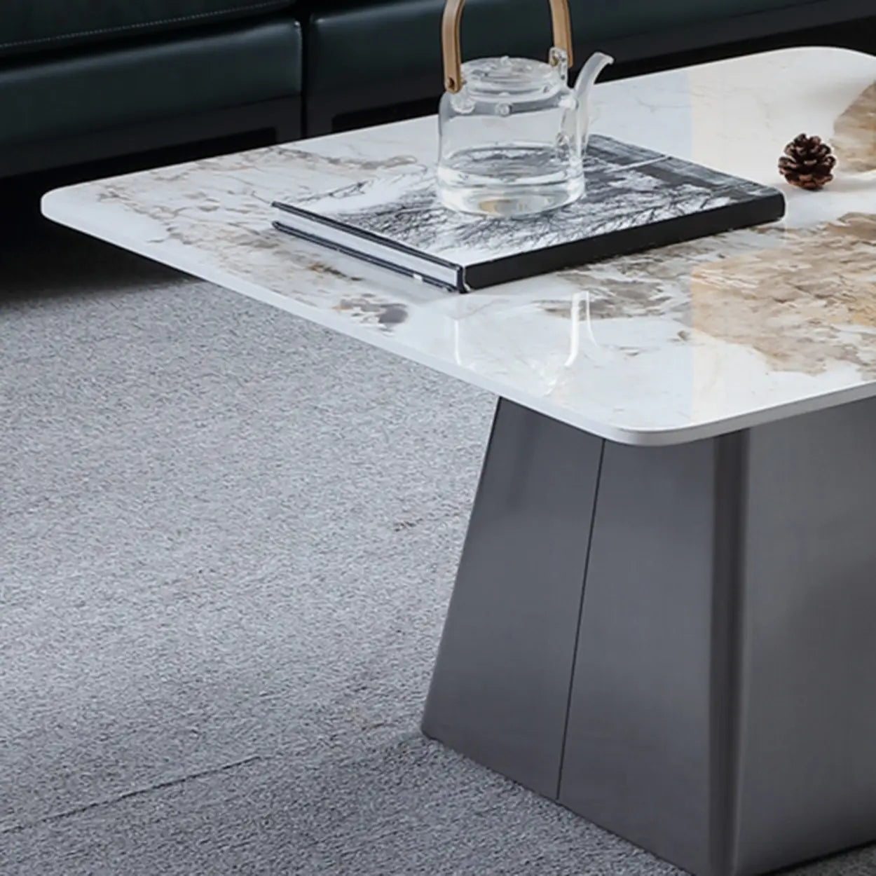 Gray Scratch-Resistant Stone Square Bunching Tables