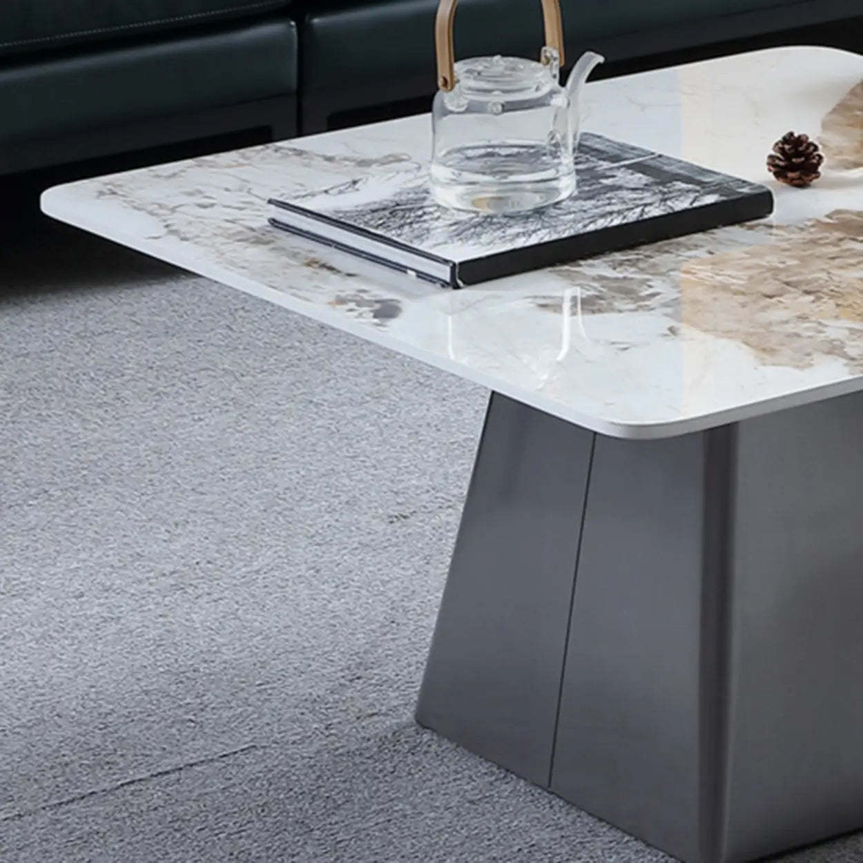 Gray Scratch-Resistant Stone Square Bunching Tables