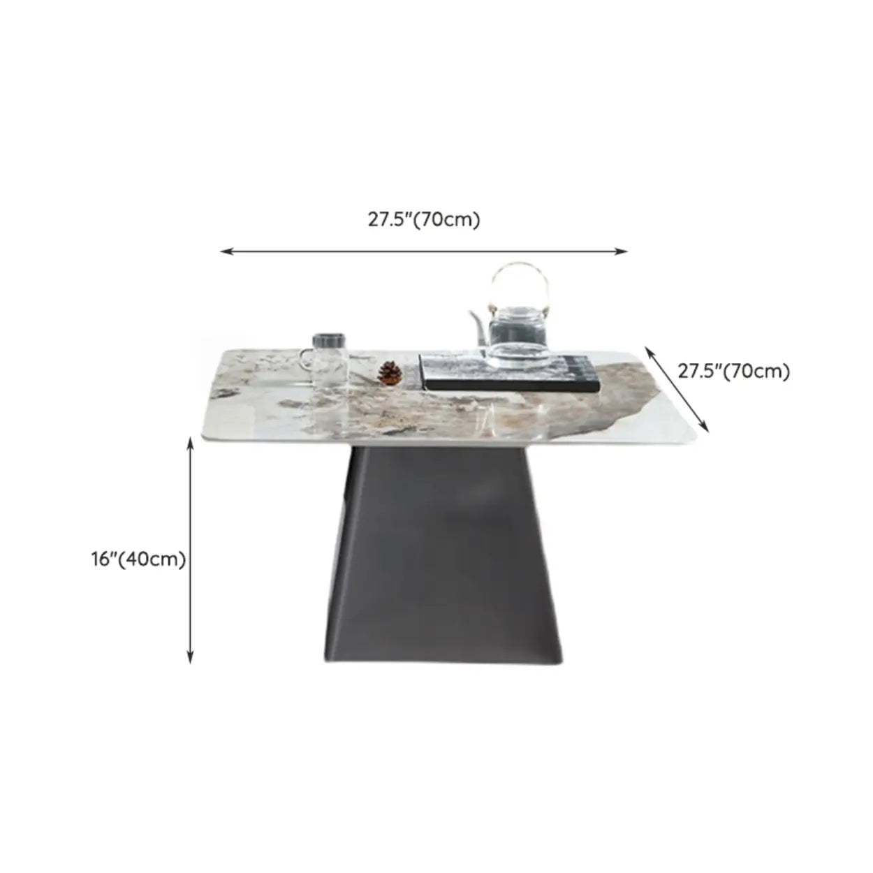 Gray Scratch-Resistant Stone Square Bunching Tables