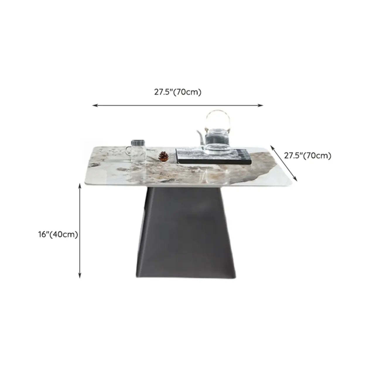Gray Scratch-Resistant Stone Square Bunching Tables