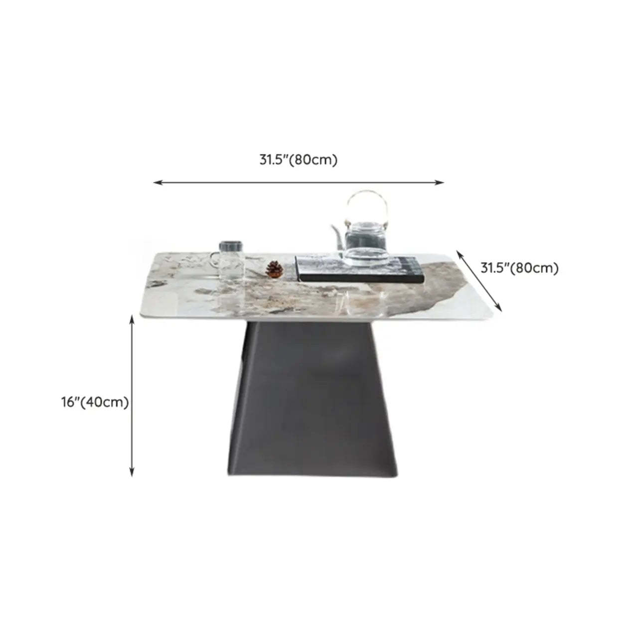 Gray Scratch-Resistant Stone Square Bunching Tables