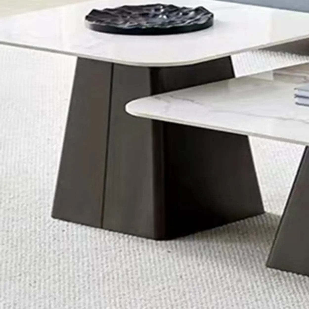 Gray Scratch-Resistant Stone Square Bunching Tables