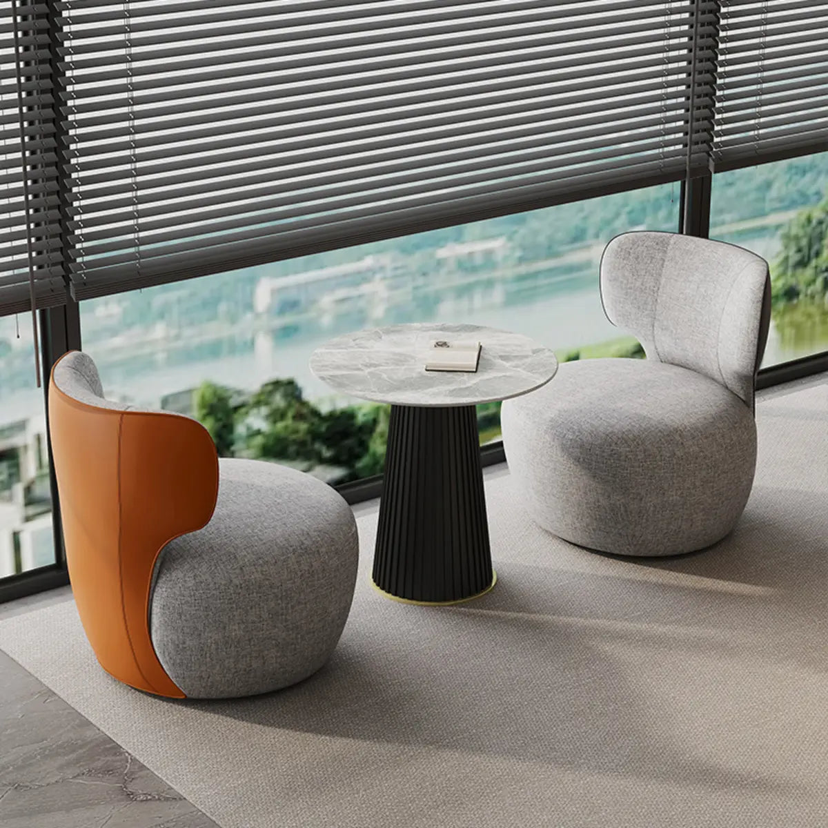 Gray Swivel Scratch Resistant Side Chair