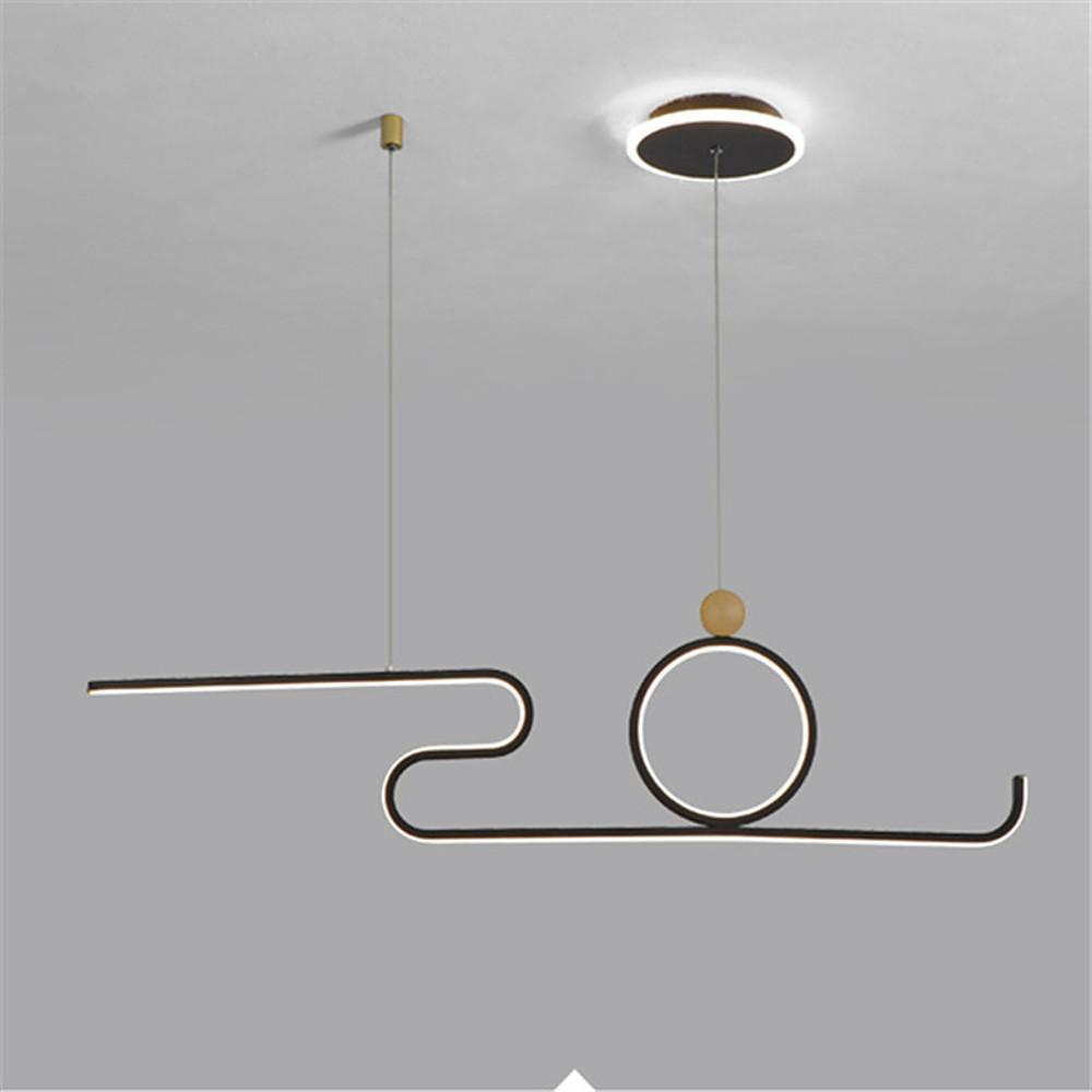 Circle Curved Linear LED Modern Island Pendant Light