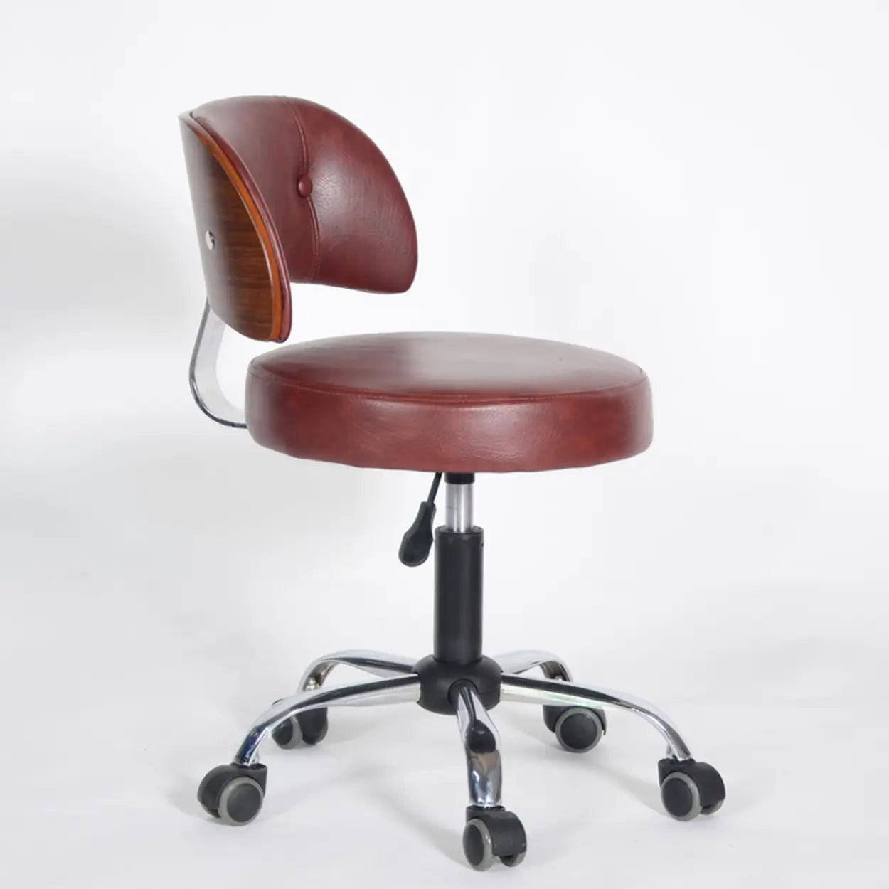 Green Ergonomic Leather Swivel Office Chair with Wheels — Off-White