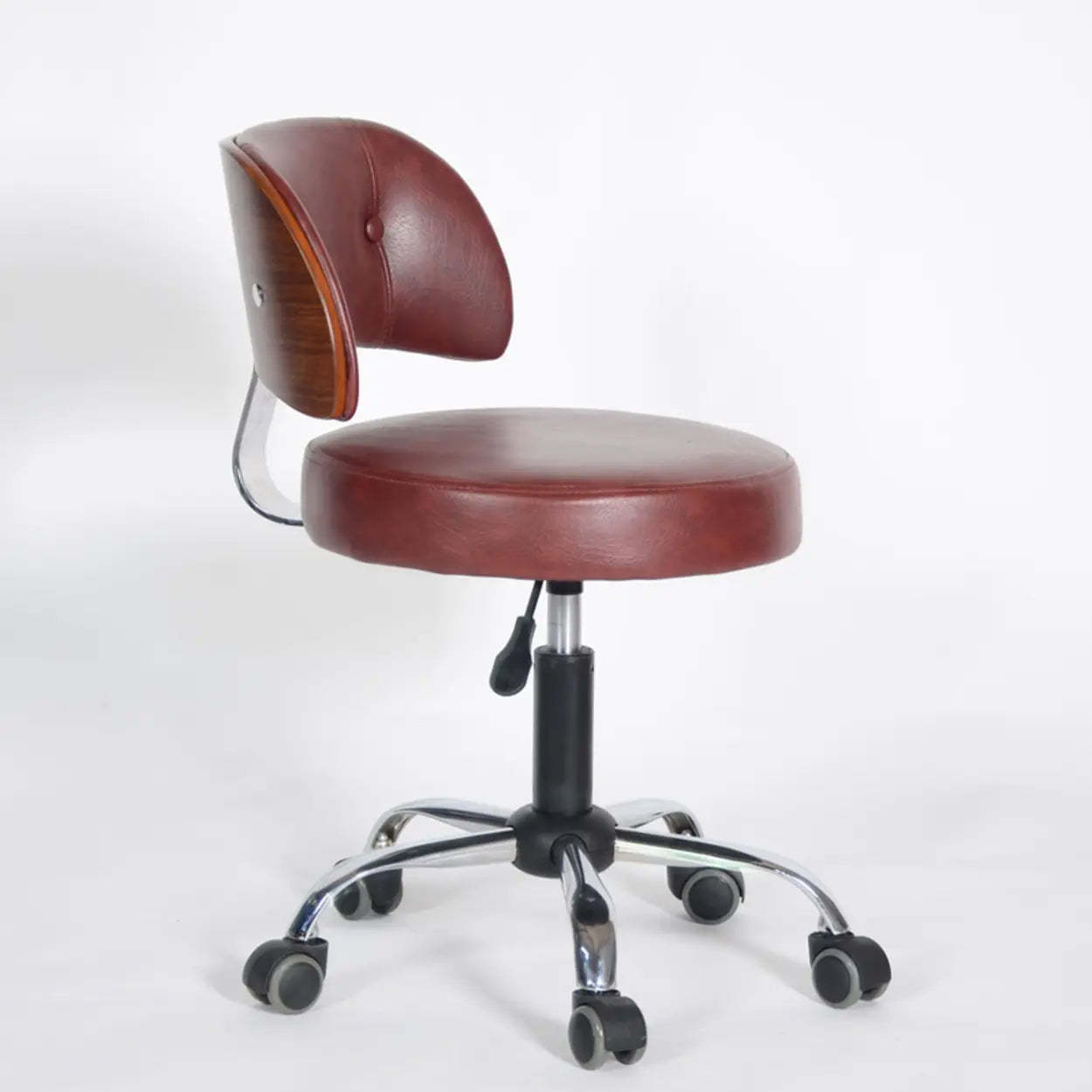 Green Ergonomic Leather Swivel Office Chair with Wheels — Off-White