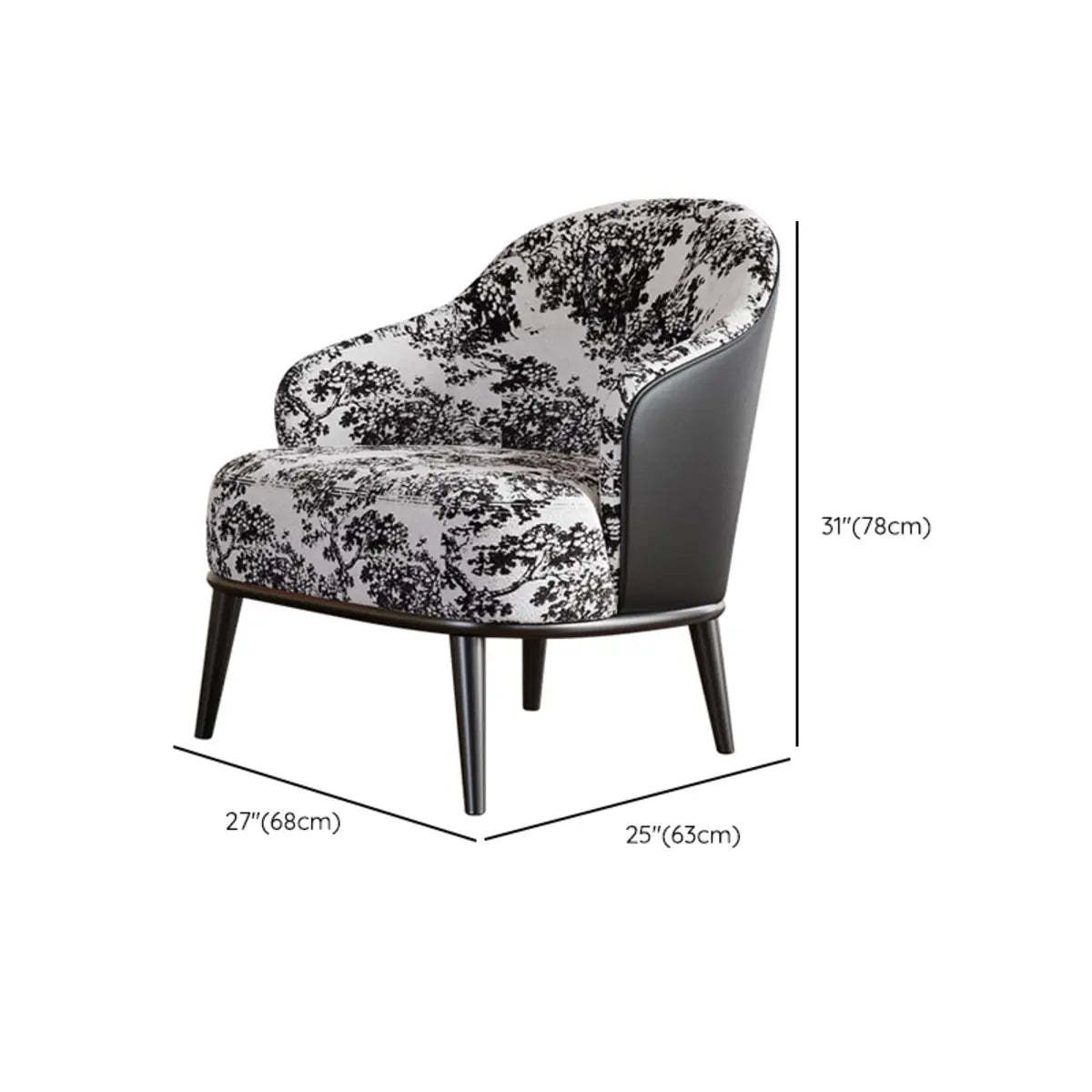 Green Flannel Accent Chair with Arms