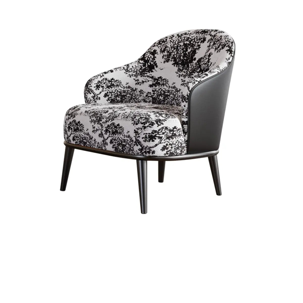 Green Flannel Accent Chair with Arms — Blue / Flannel