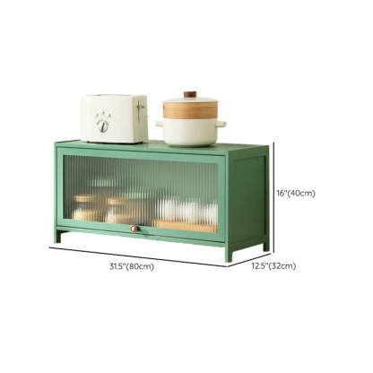 Green Wood Rectangular Kitchen China Cabinet