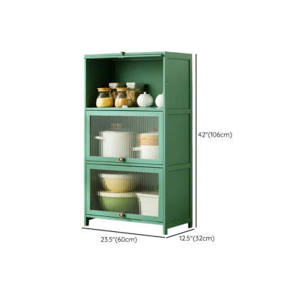 Green Wood Rectangular Kitchen China Cabinet