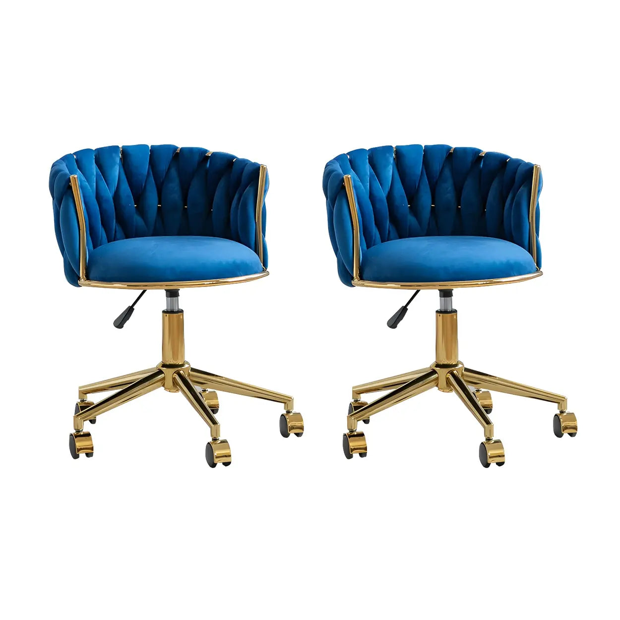 Green Round Velvet Swivel Adjustable Vanity Stool