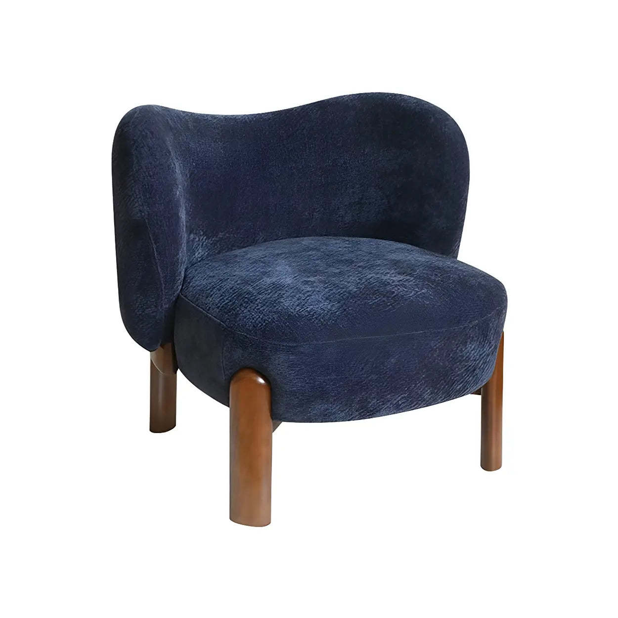 Green Scratch Resistant Flannel Accent Chair with Wood Legs — Blue / Walnut / Flannel