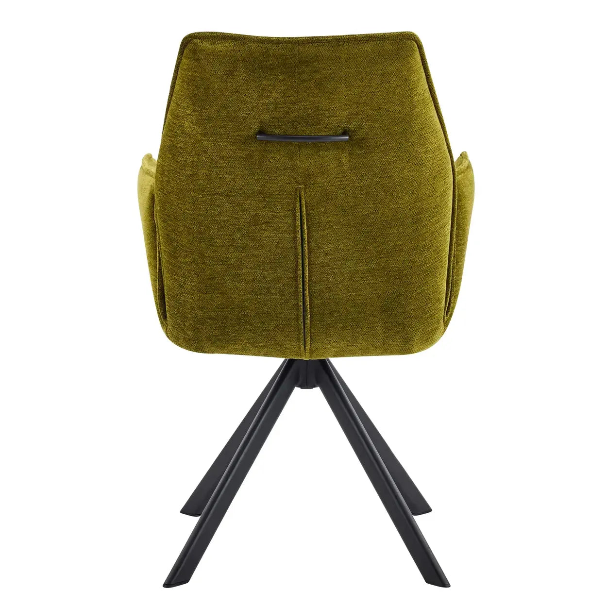 Modern Green High-Back Fabric Swivel Dining Chair