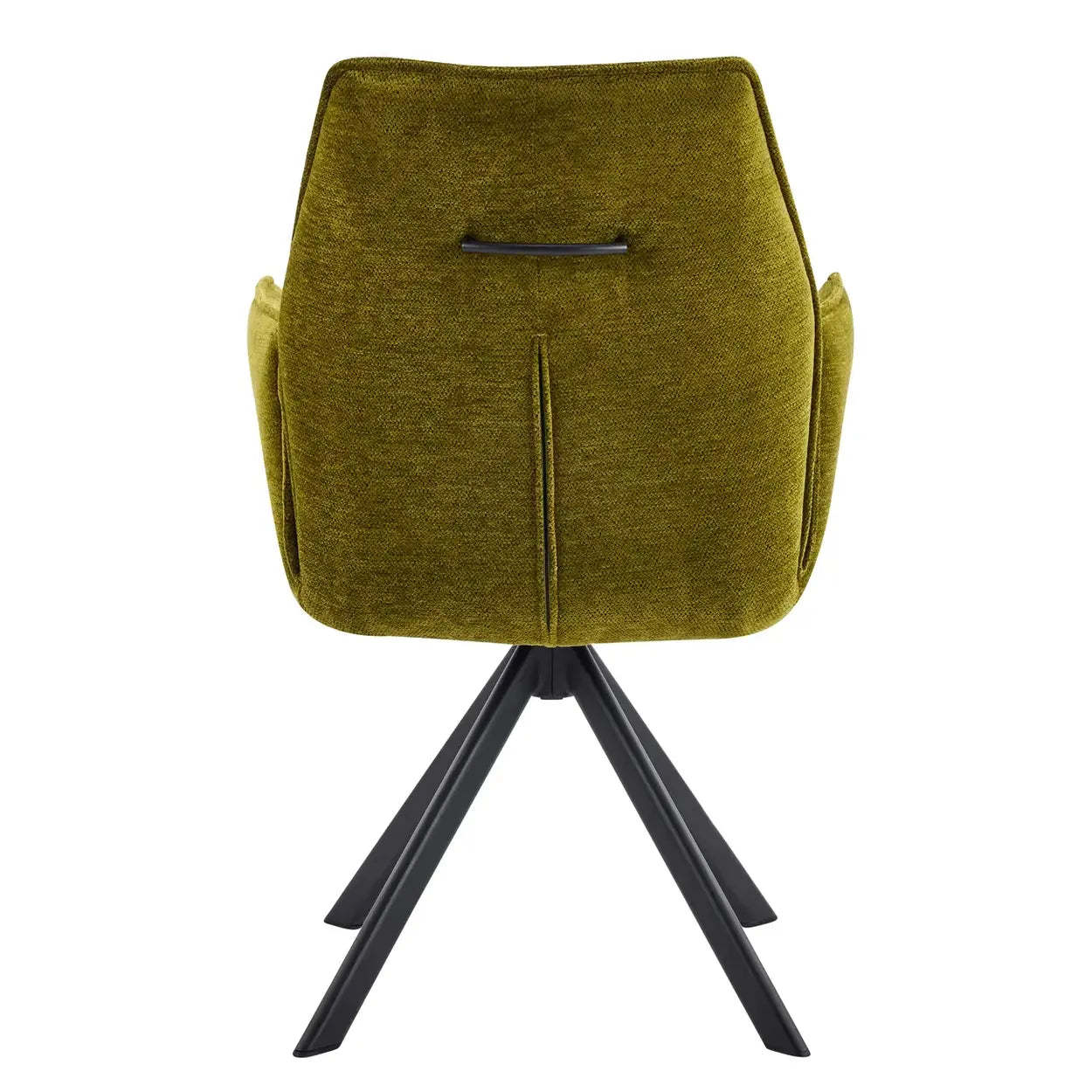Modern Green High-Back Fabric Swivel Dining Chair