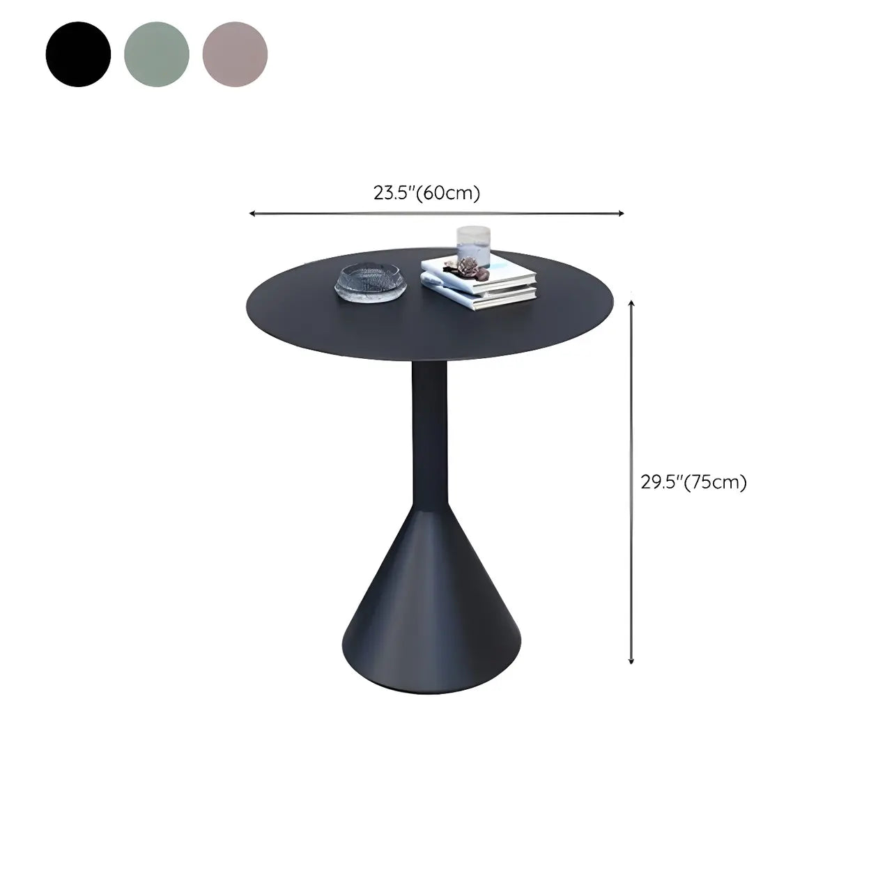 Green Waterproof Iron Frame Outdoor Round Coffee Table