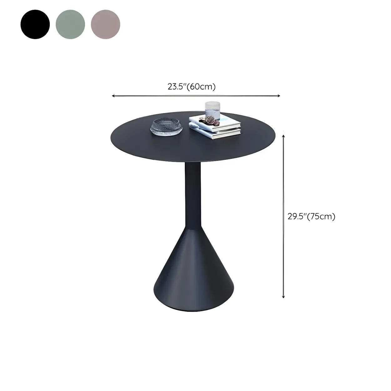 Green Waterproof Iron Frame Outdoor Round Coffee Table