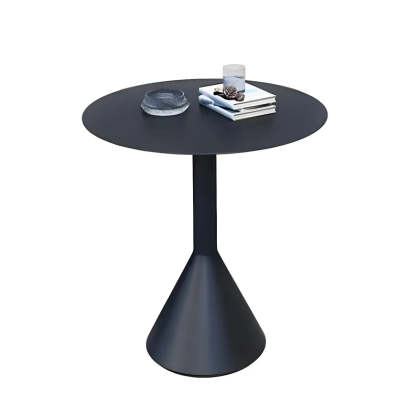 Green Waterproof Iron Frame Outdoor Round Coffee Table