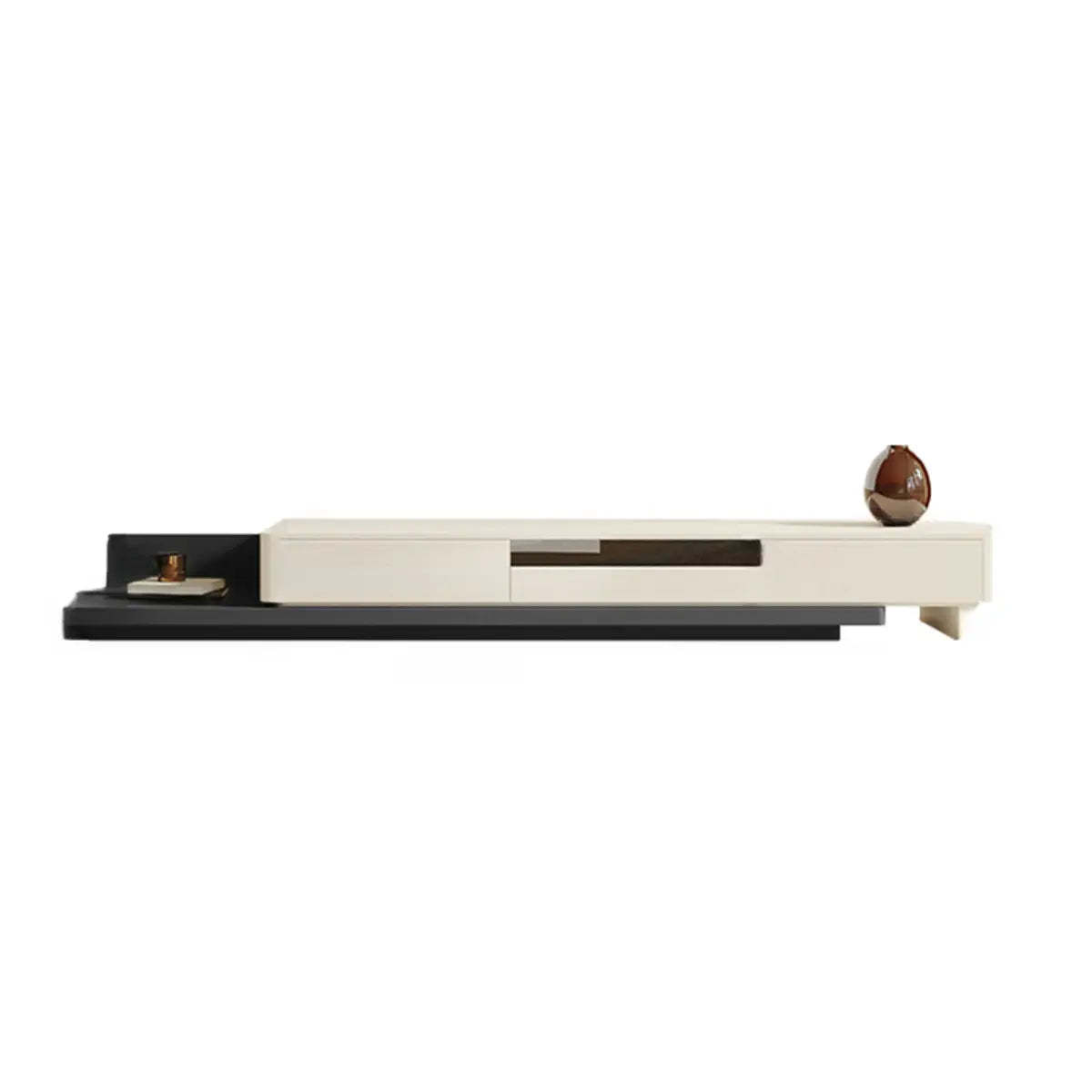 Green and White Long Wood Rectangular Storage TV Stand — Green/ White