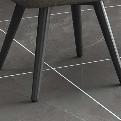 Gray Backrest Linen Metal-Leg Dining Chair